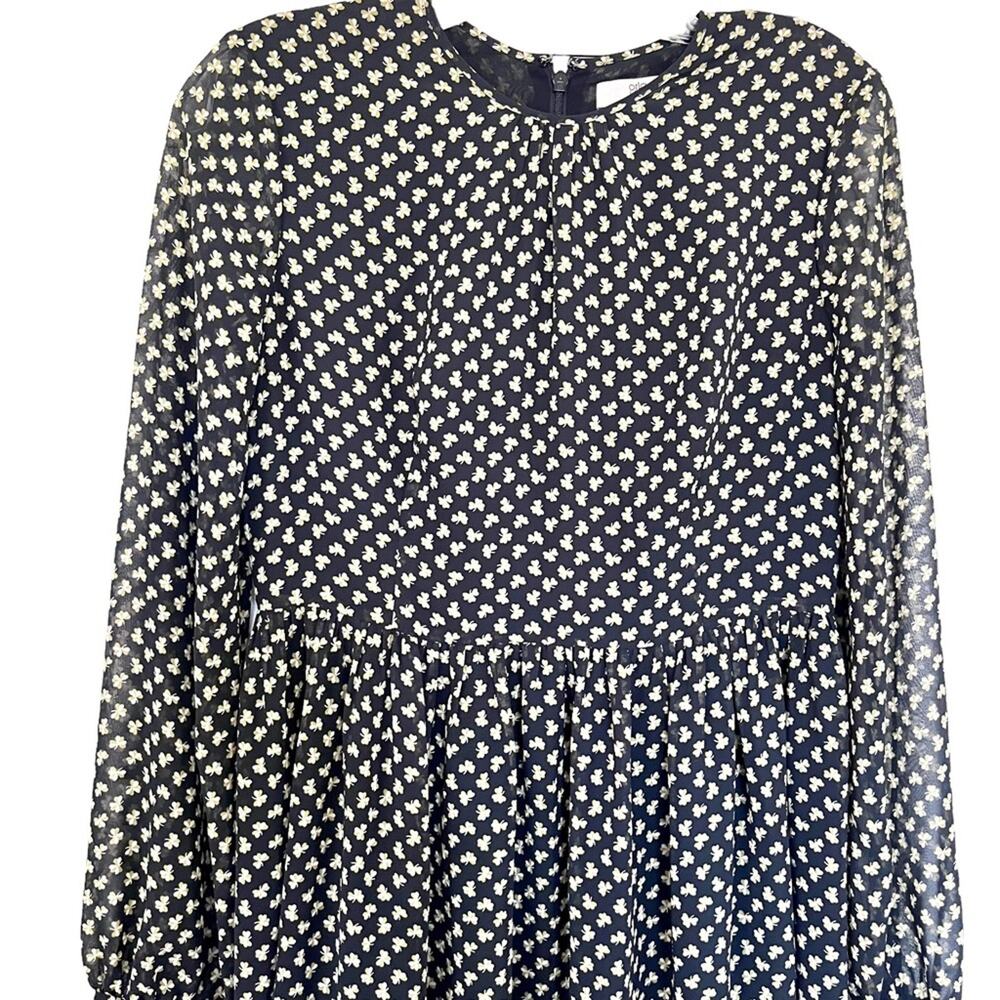 Orla Kiely RARE chiffon clover shamrock ditsy  print midi dress size 6 - Picture 2 of 14
